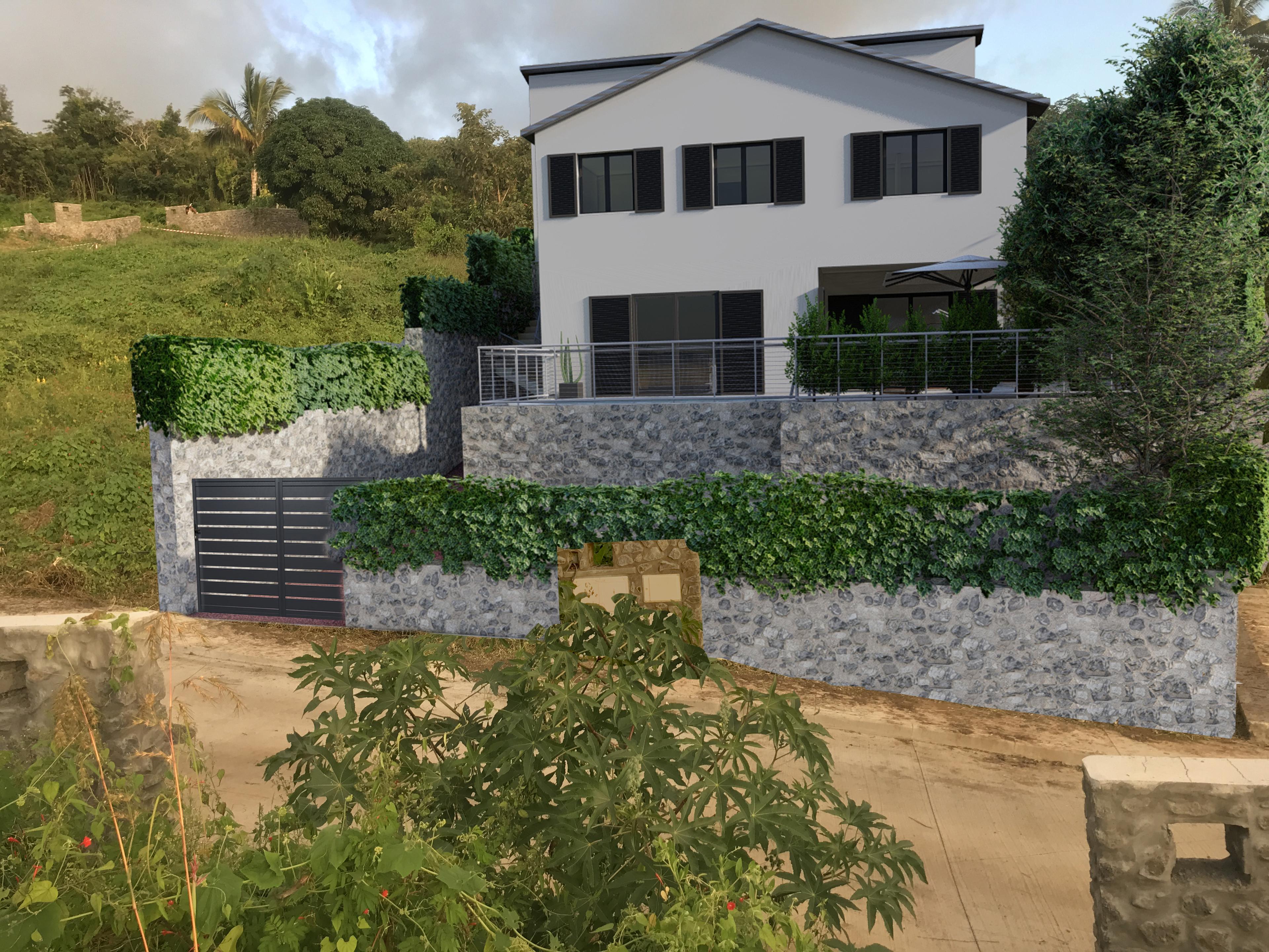 Projet de maison inséré en 3D sur son terrain